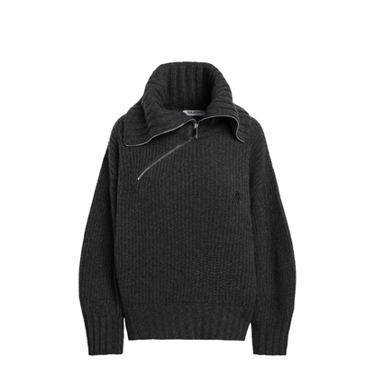 MAYFEYR - The Attico - Dark Grey Wool And Cashmere Sweater With Zip - 261WCK00134KWS011AA233
