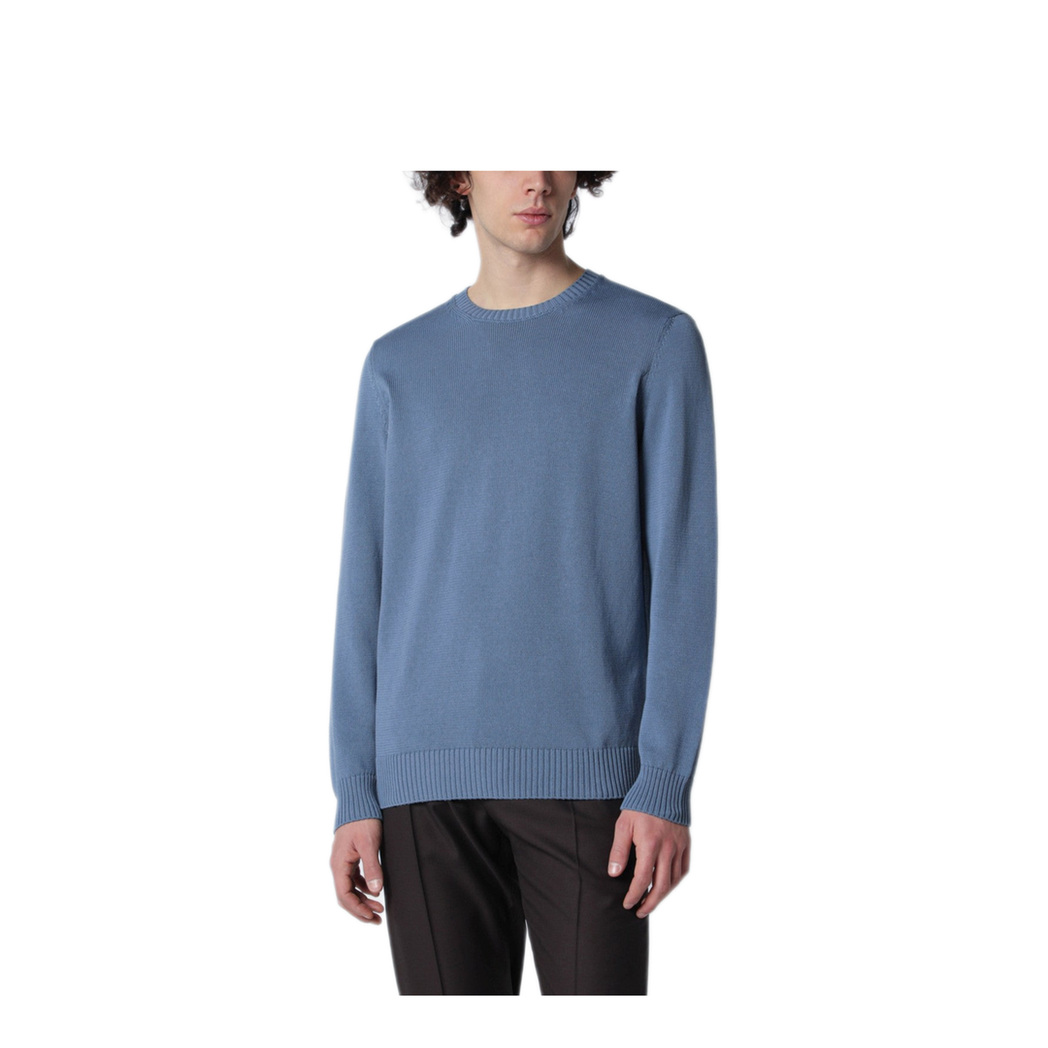 MAYFEYR - Drumohr - Powder Blue Cotton Sweater - D8Z103LCO725