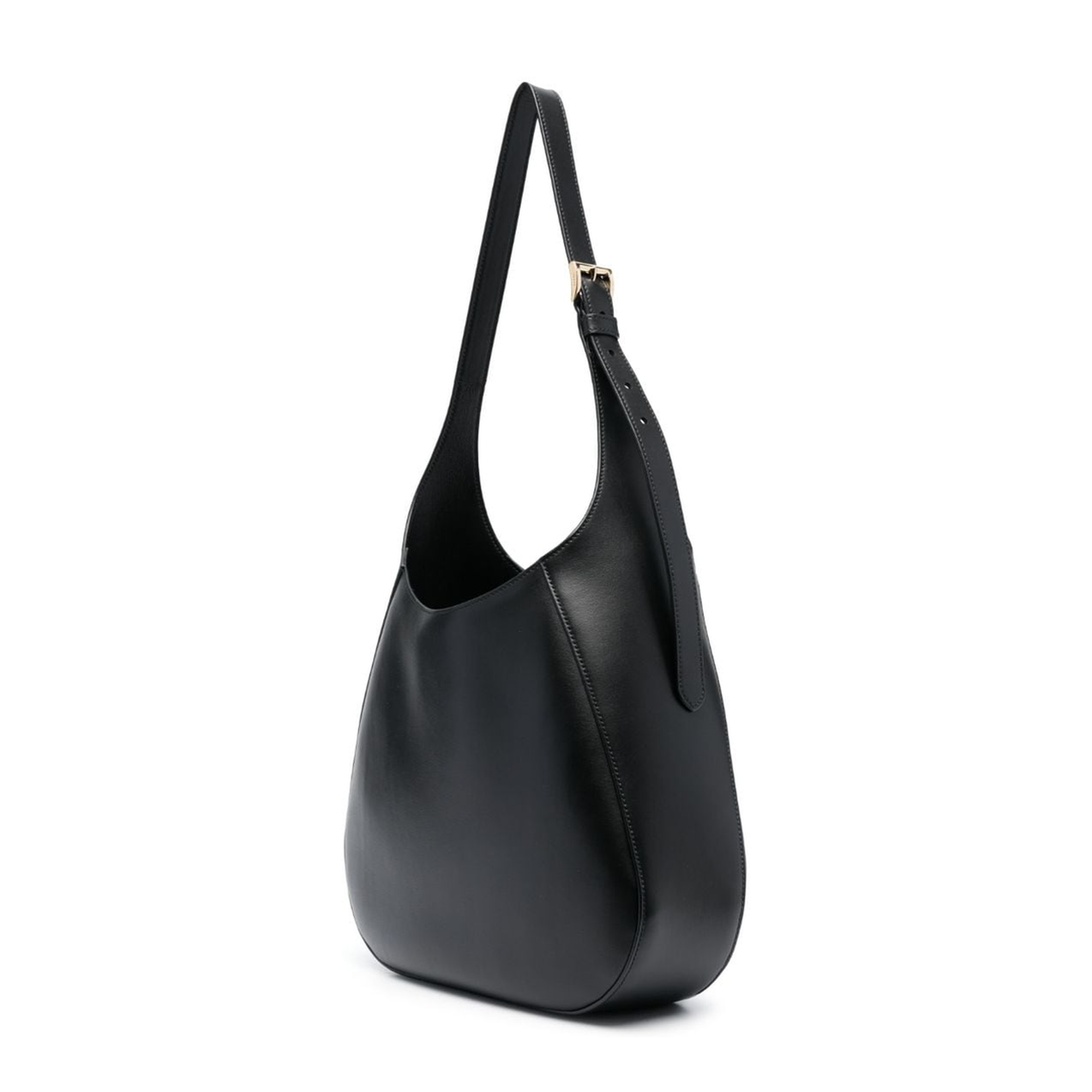Triangle Logo Leather Shoulder Bag