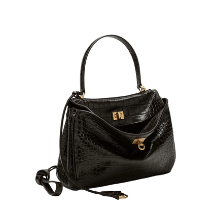 Rodeo Shoulder Bag In Crocodile-print Leather