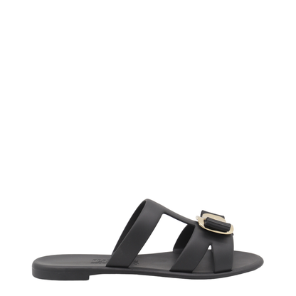 Black Leather Flats