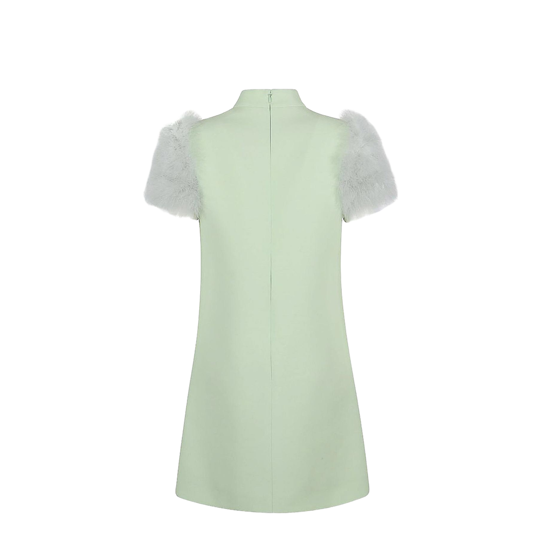 Feathered Wool And Silk Dress