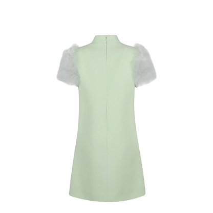 Feathered Wool And Silk Dress