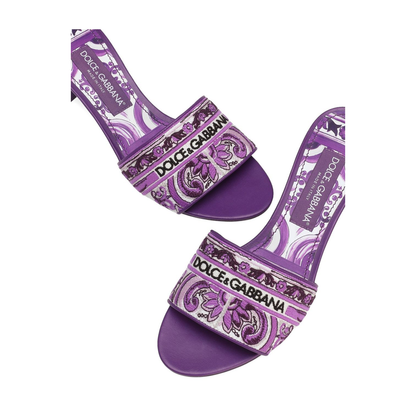 Slides with Thread Embroidery in Multicolor