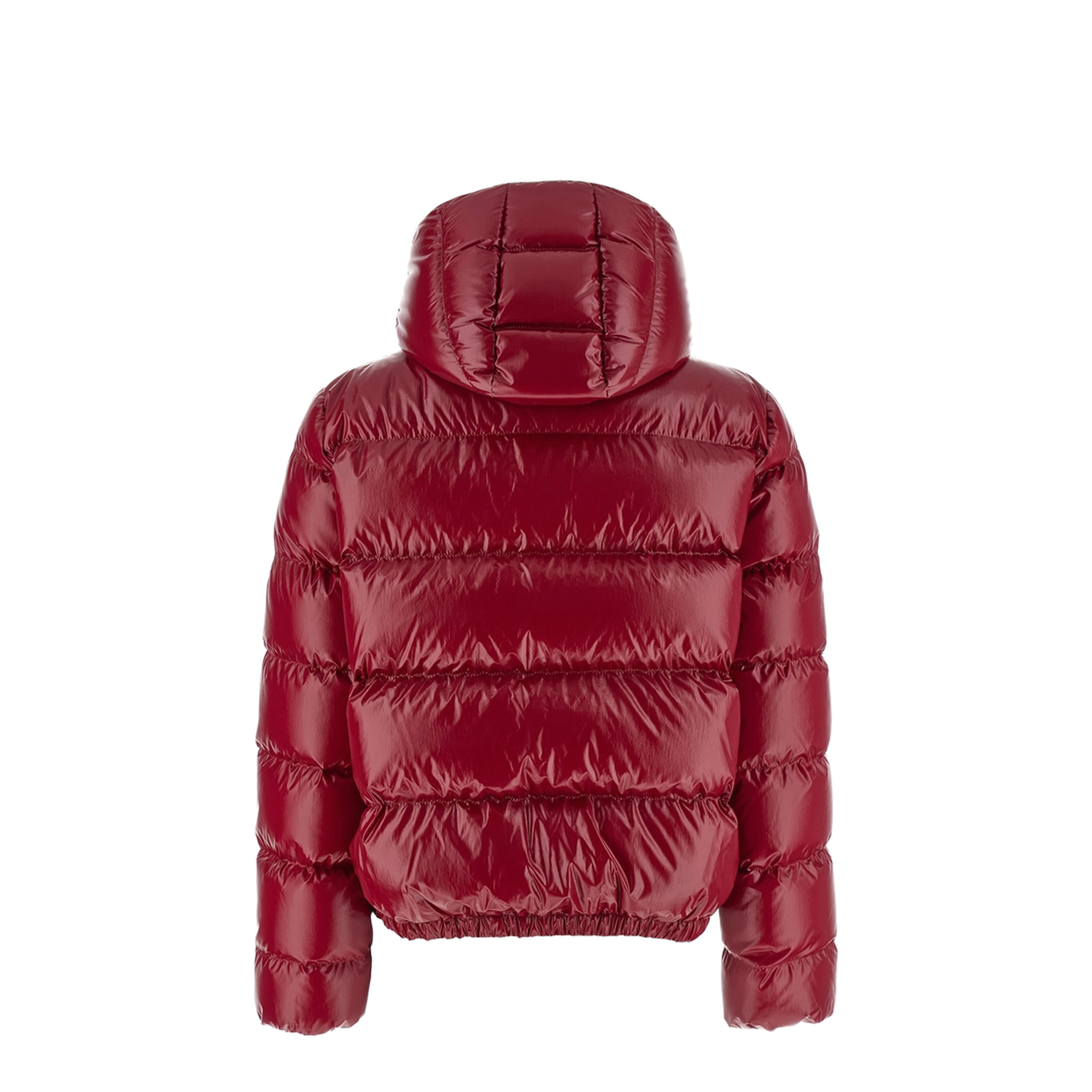 Cherry Pink Andro Hooded Short Down Jacket