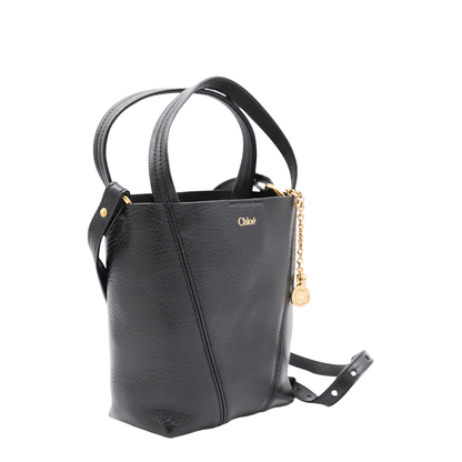 Small Spin Tote Bag in Grained Leather