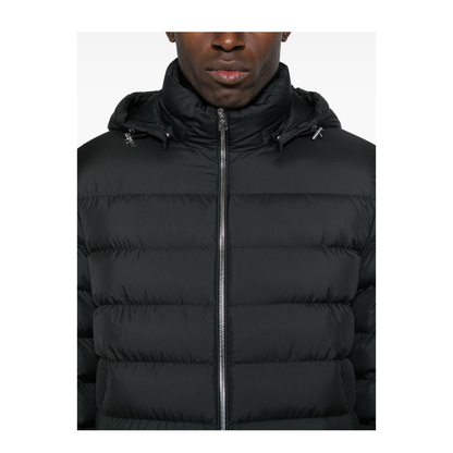 Black Arneb Hooded Short Down Jacket
