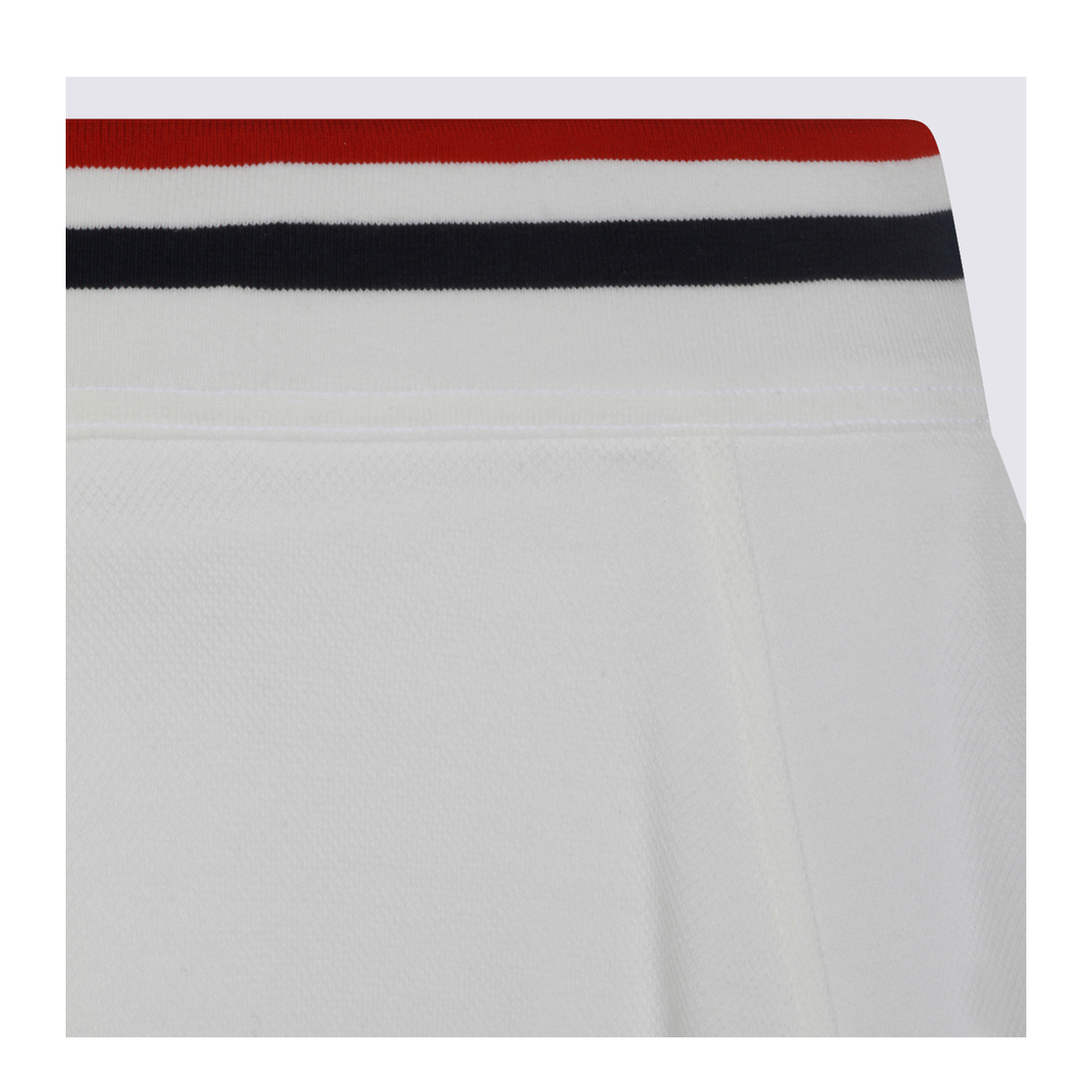 Striped-Trim A-Line Mini Skirt White