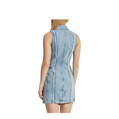 Denim Dress with Raw Finish