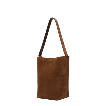Small Archetipo Bag in Split Leather, Dark Brown
