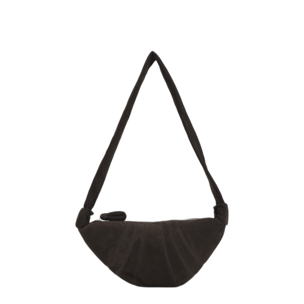 Small Croissant Bag Calf Leather Shoulder Bag - Ebony Brown