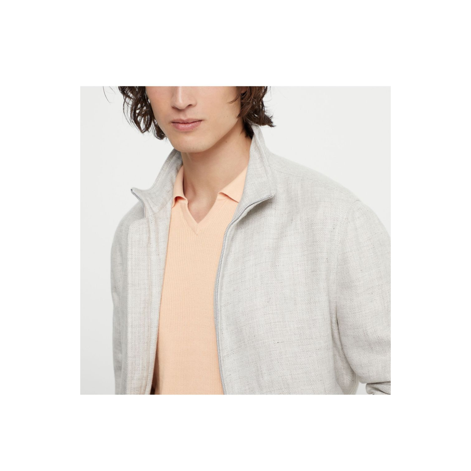 Grey Linen and Wool Jacket