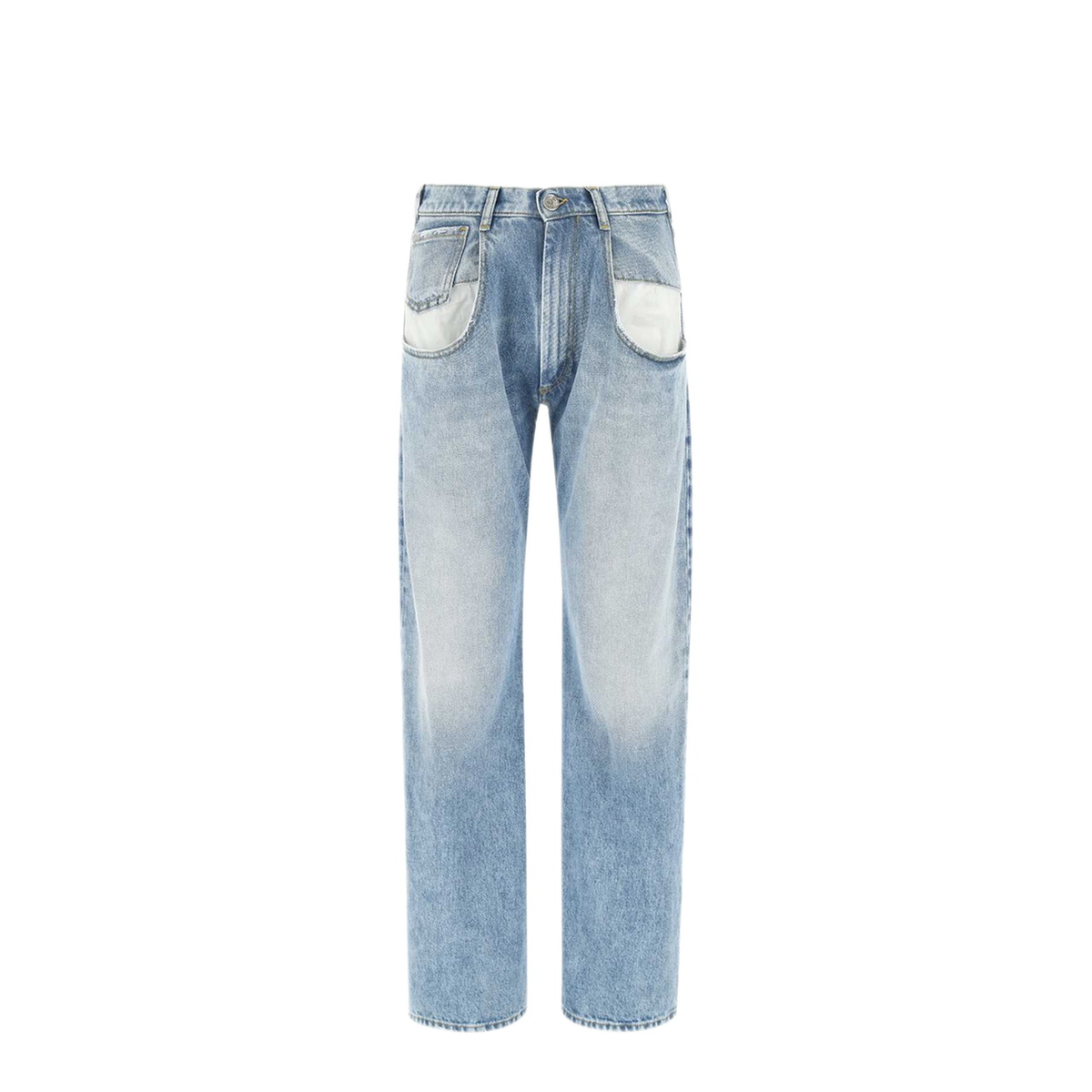 Blue Jeans with Contrast Pockets