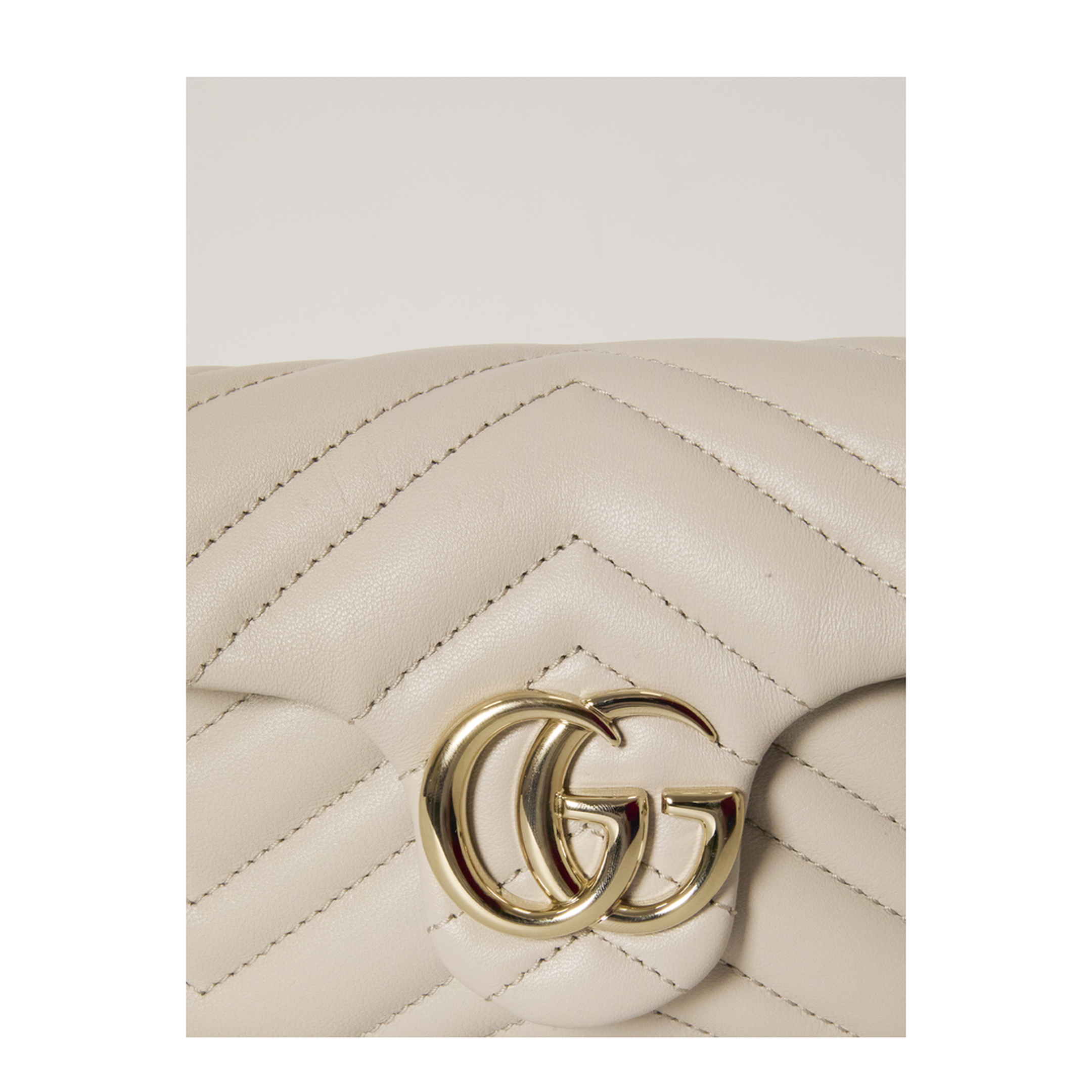 GG Marmont Mini Shoulder Bag Nappa Leather - Light Grey