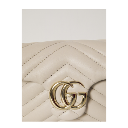 GG Marmont Mini Shoulder Bag Nappa Leather - Light Grey