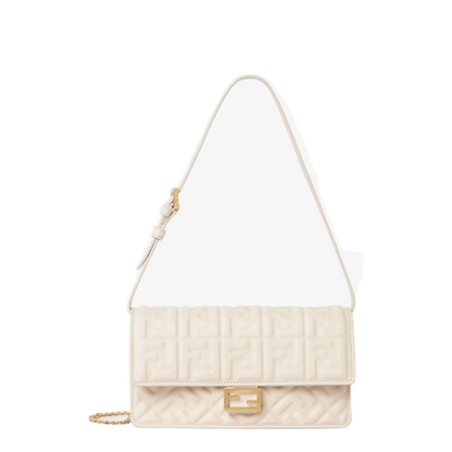 Wallet On Chain Baguette Leather White