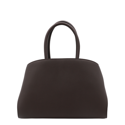 Hug Medium Hammered Calfskin Top Handle Bag - Testa Di Moro / Burnt Ocher