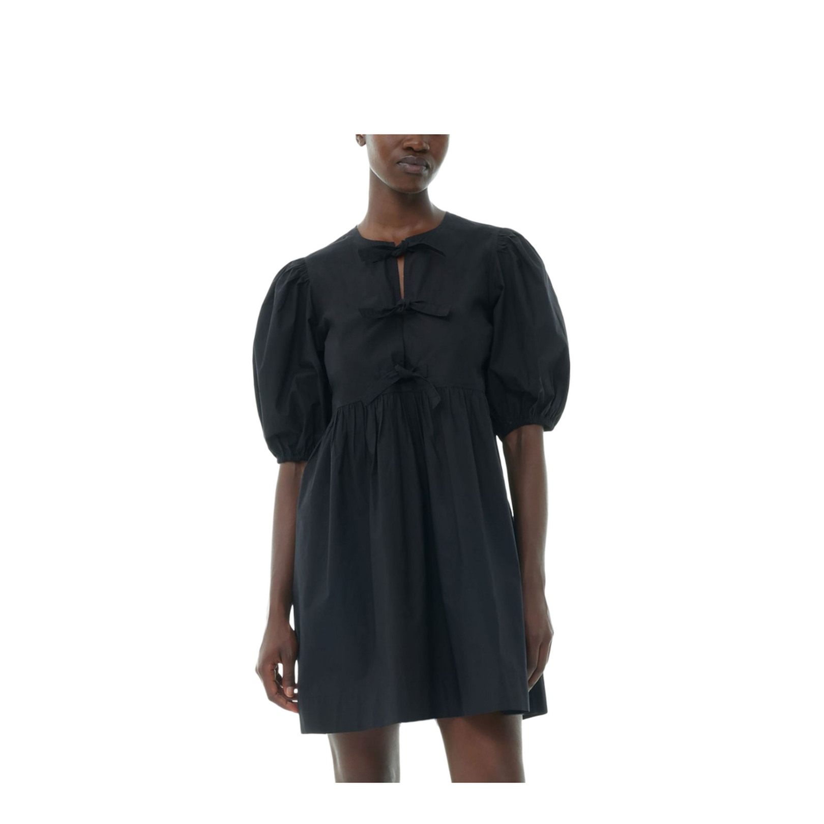 Tie String Poplin Mini Dress