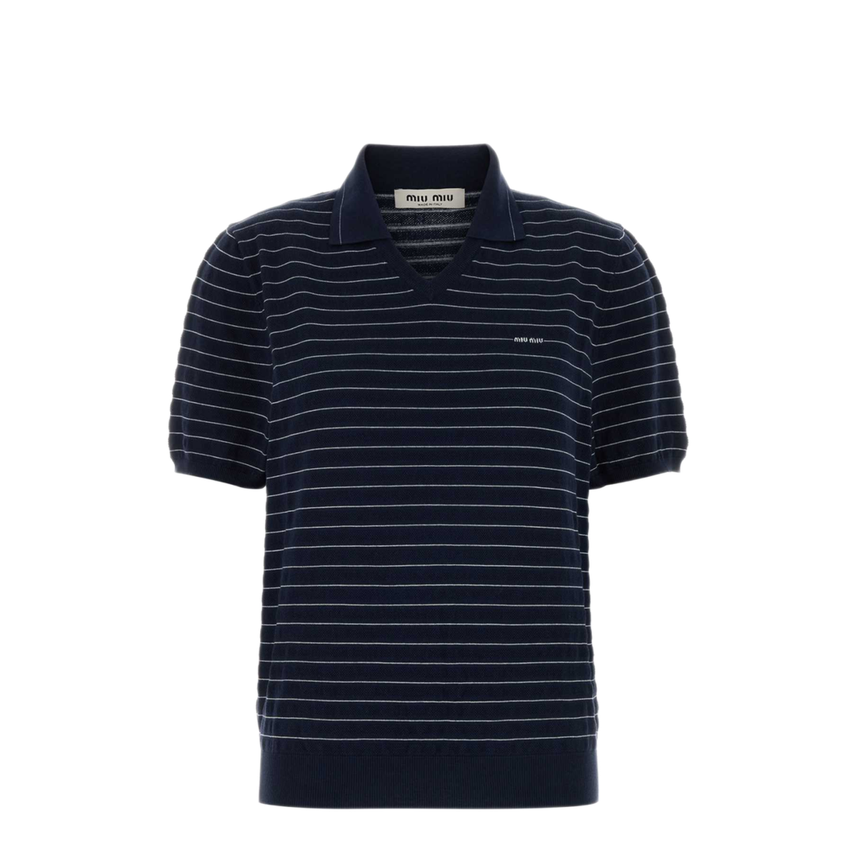 MAYFEYR - Miu Miu - Embroidered Cotton Polo Shirt - MML05QSOOO184QF0008