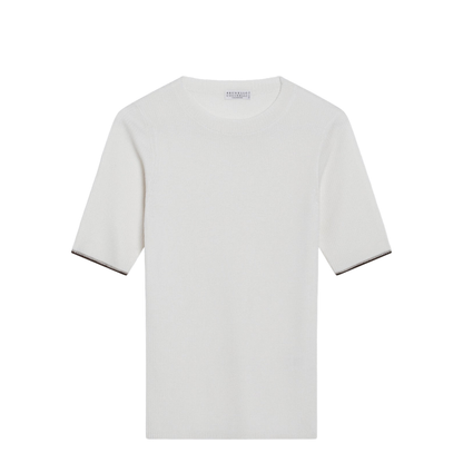 White Cashmere and Silk Knit Top