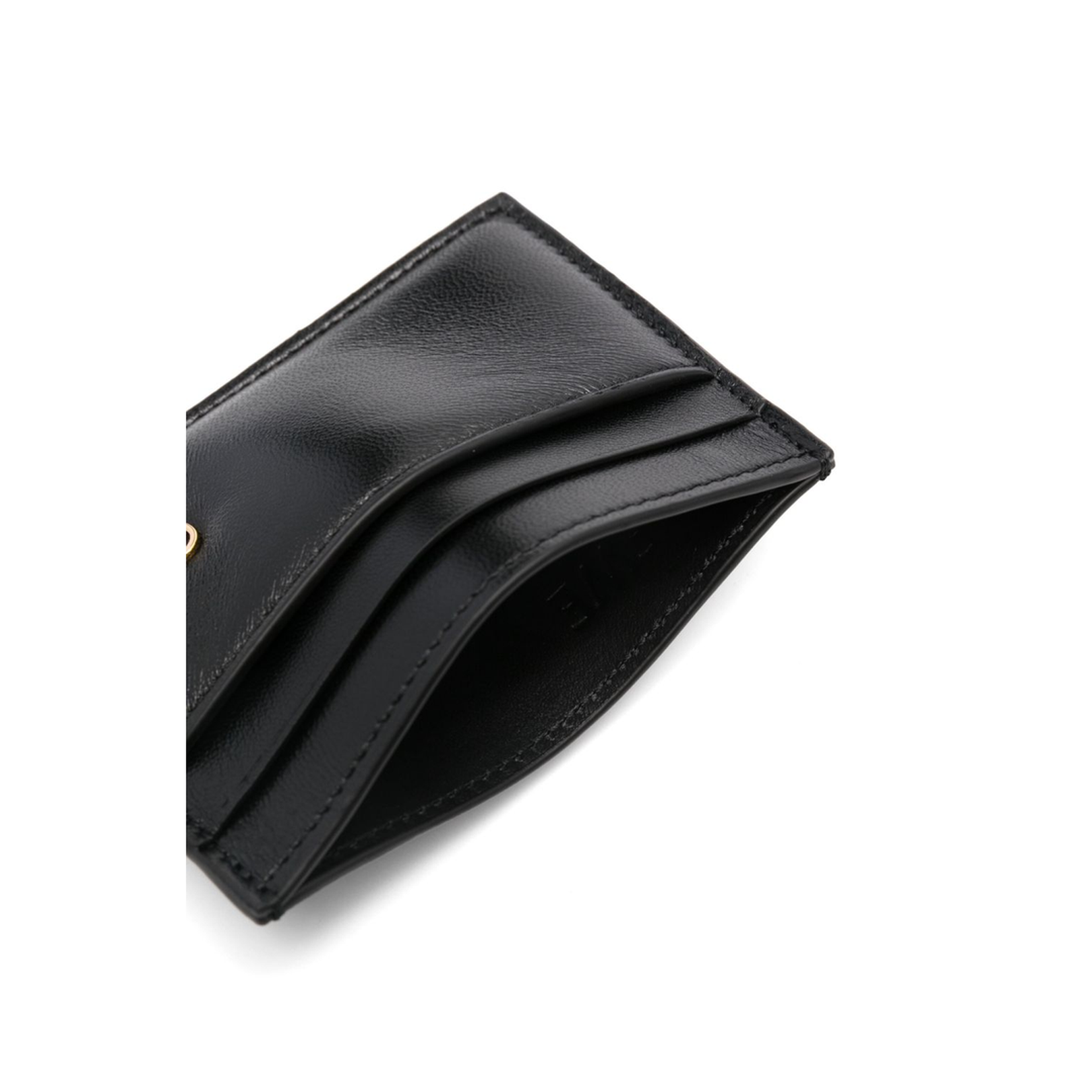 Puffer Anagram Plain Cardholder in Shiny Nappa Calfskin