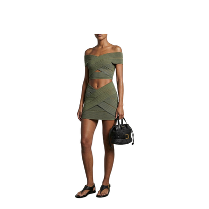 Shuffle Mini Bag in Calfskin and Raffia