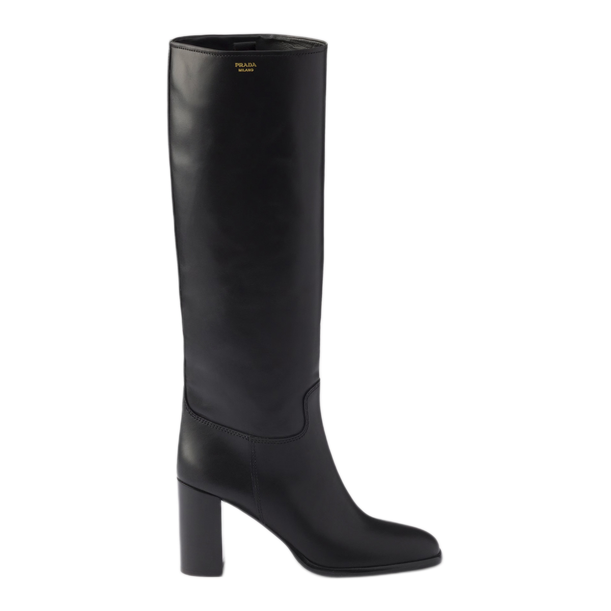 High Leather Boots With Screen Printed Logo