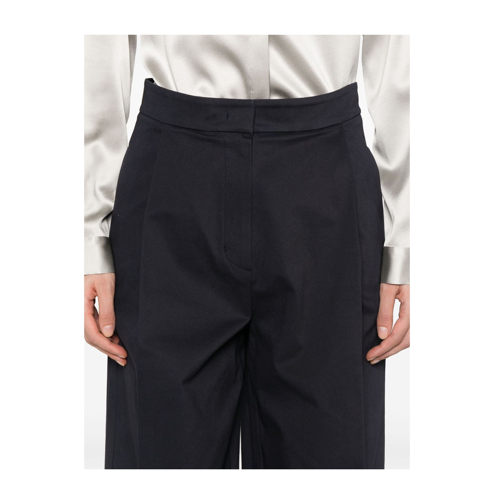 Cotton Wide-Leg Trousers