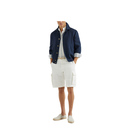 Button Shirt Jacket Navy Blue