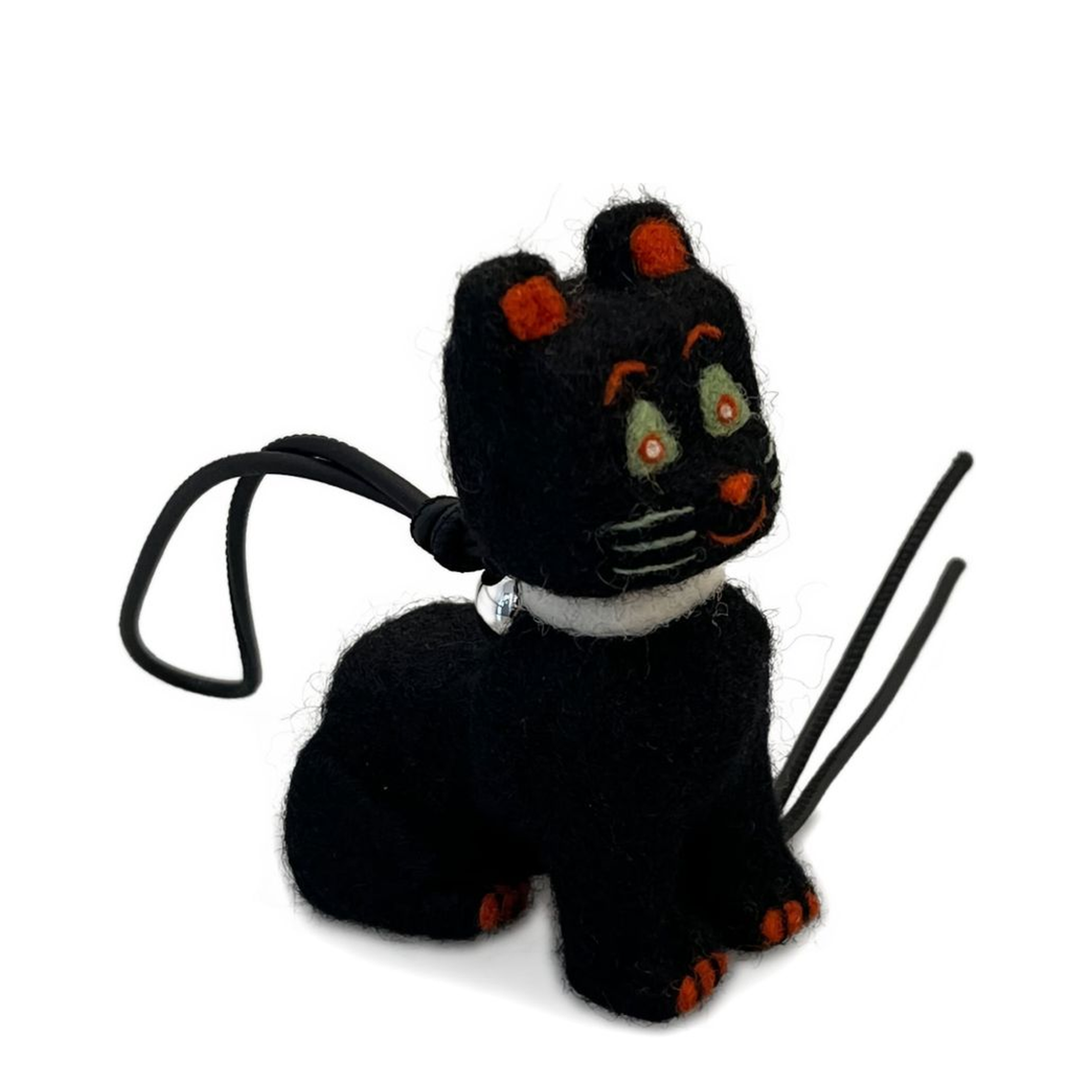 White Felt Cat Charm By Louis Wain