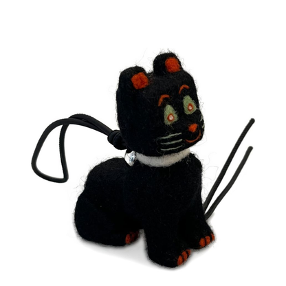 White Felt Cat Charm By Louis Wain