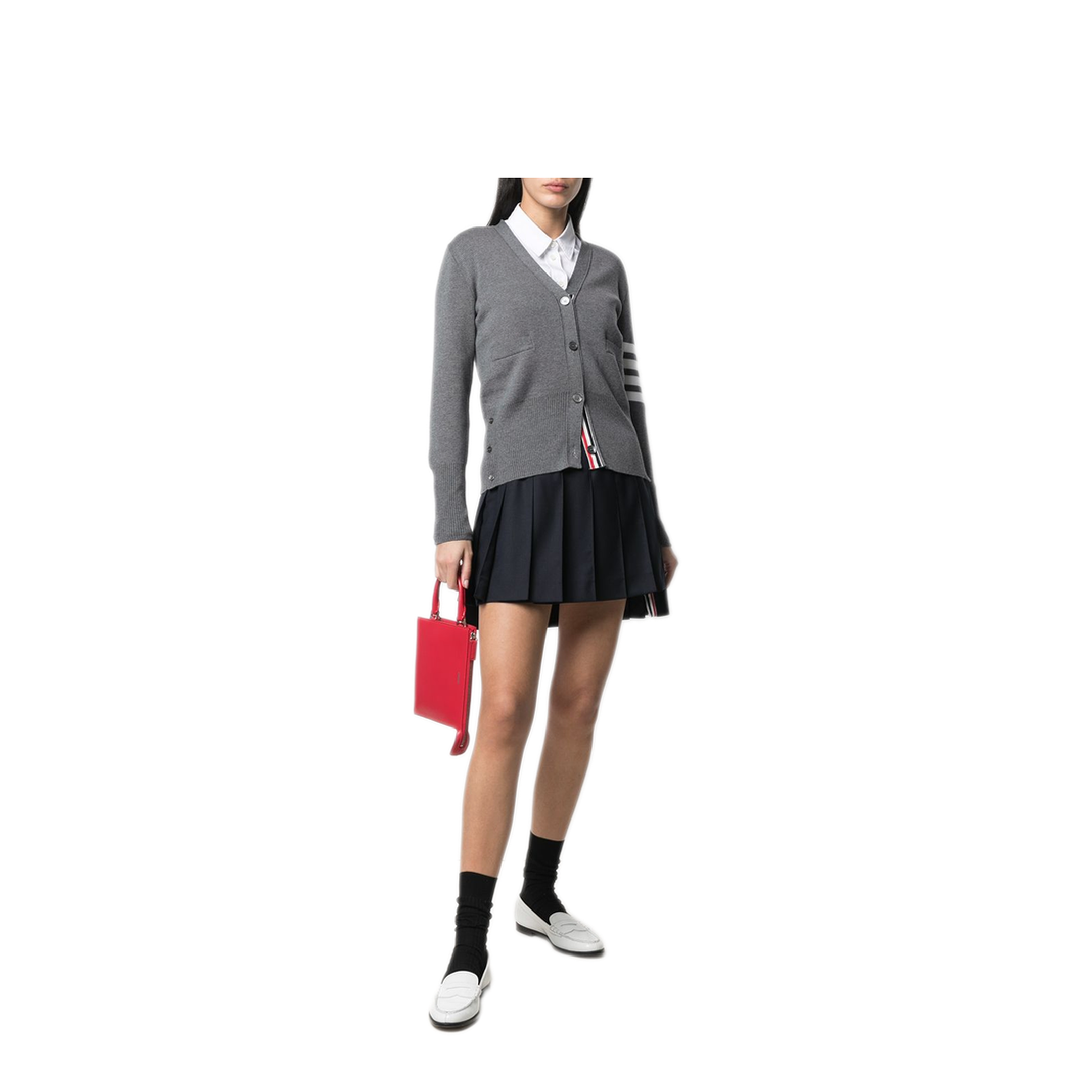 MAYFEYR - Thom Browne - Thigh Length Dropped Back Pleated Skirt In Super 120’S Twill - FGC402V00626415