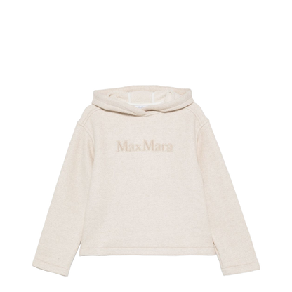 Pure Logo Cotton Hoodie In Beige