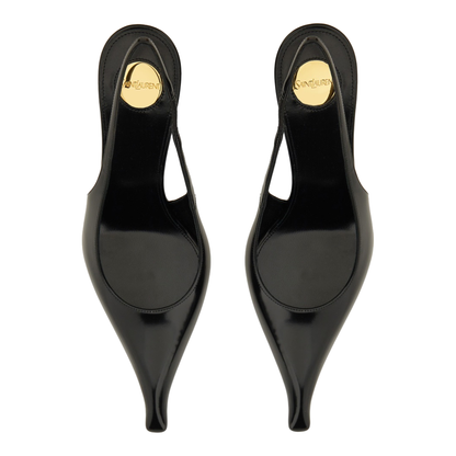 MAYFEYR - Saint Laurent - Leather Miller Wedges - 831087AADAA1000