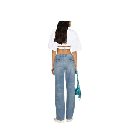 MAYFEYR - Palm Angels - Knee-Panel Mid-Rise Straight Jeans - PWYA034S24DEN0014040