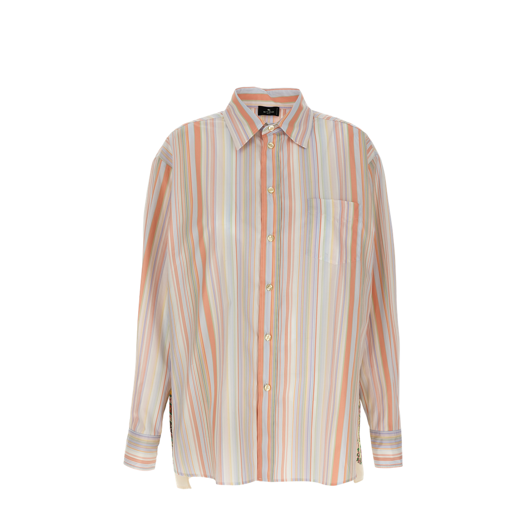 Cotton Silk Striped Shirt