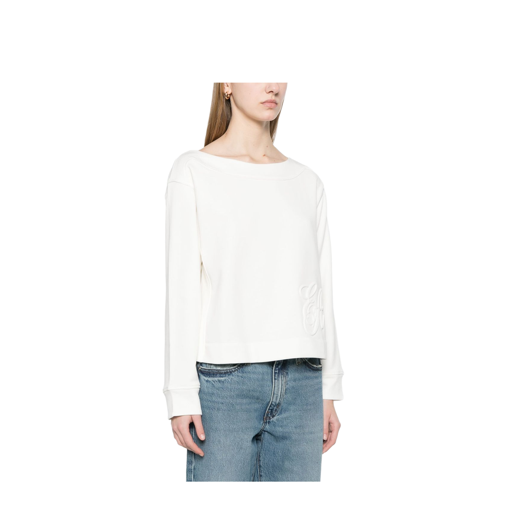 Sweatshirt in French Terry Cotton with Oversized Logo