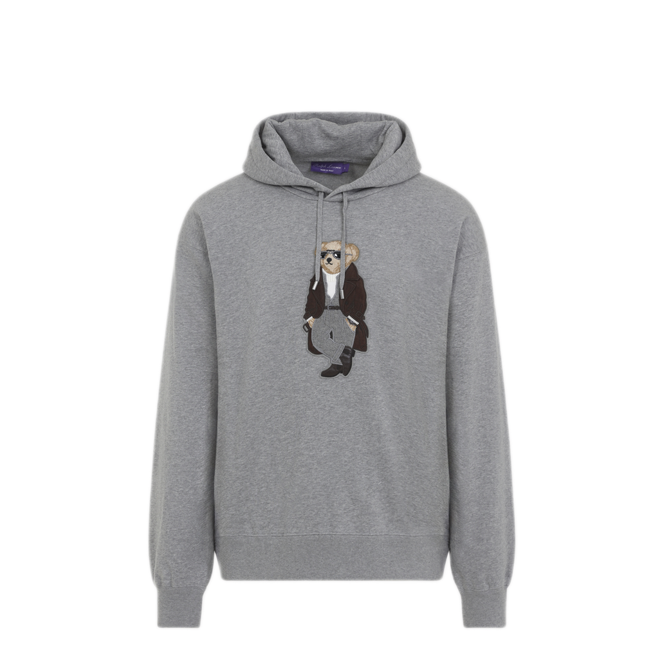MAYFEYR - RALPH LAUREN PURPLE LABEL - Classic Light Grey Cotton Bear Hoodie - 790P08129001CLASSIC