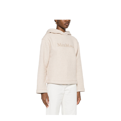 Pure Logo Cotton Hoodie In Beige