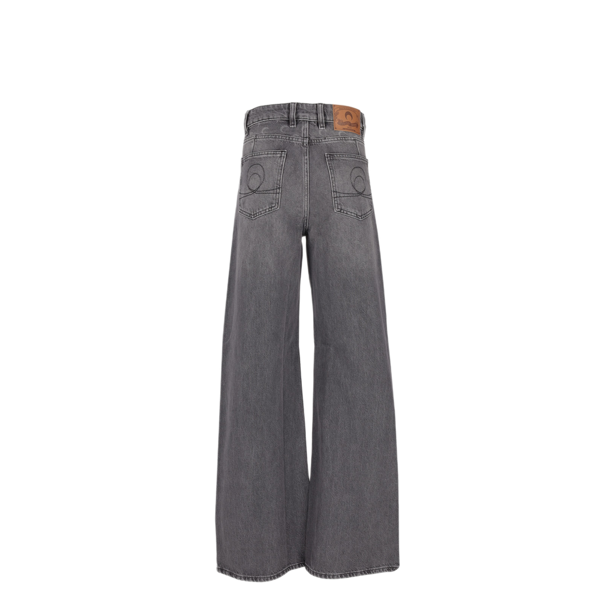MAYFEYR - Marine Serre - Moon Laser Grey Wash Denim High-Waist Flare Jeans - WPA159ACDEN0006GR90