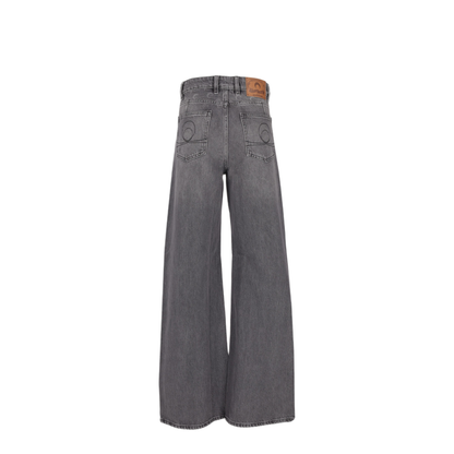 MAYFEYR - Marine Serre - Moon Laser Grey Wash Denim High-Waist Flare Jeans - WPA159ACDEN0006GR90
