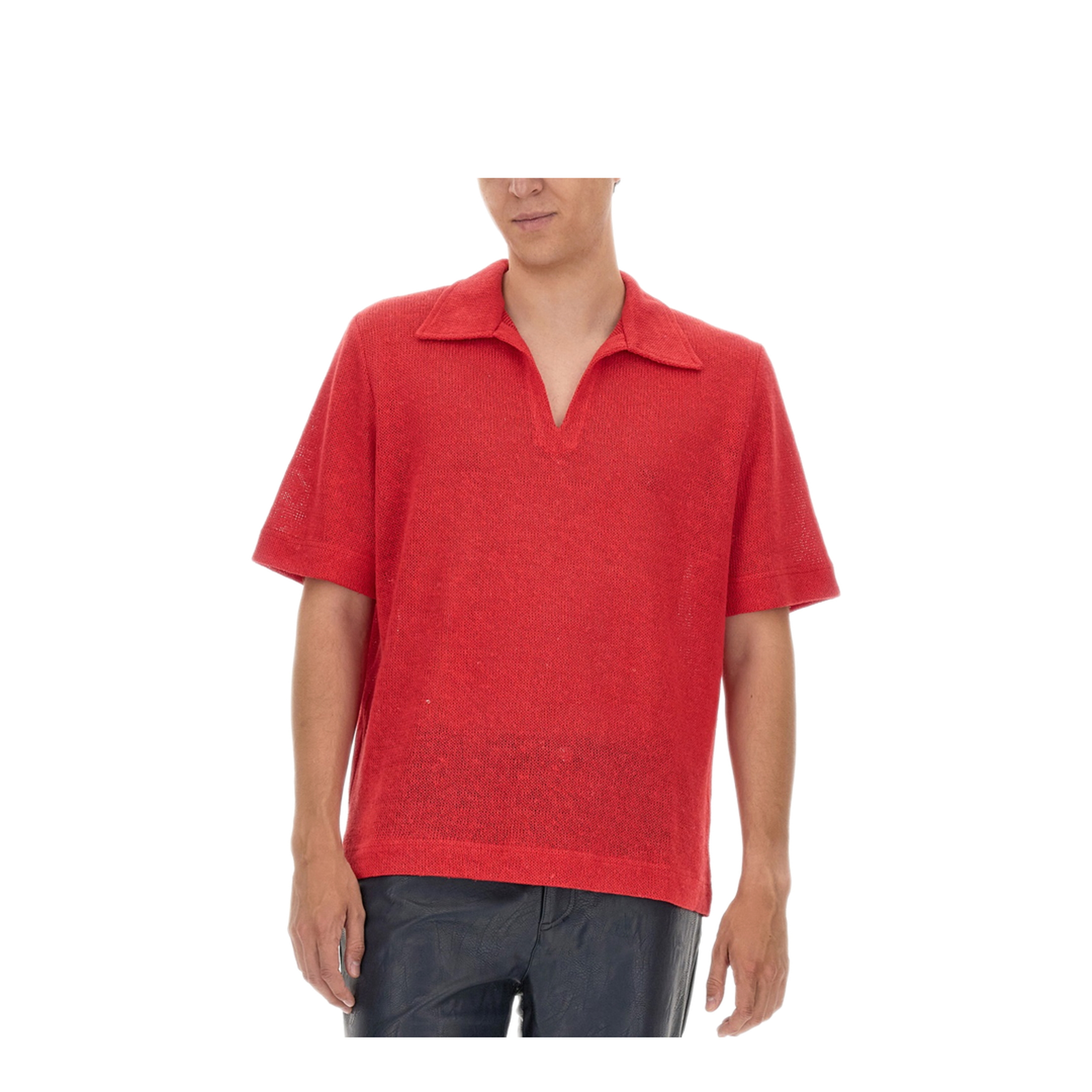 MAYFEYR - Sefr - V Neck T Shirt - PREFW23MATEREDREDLINEN