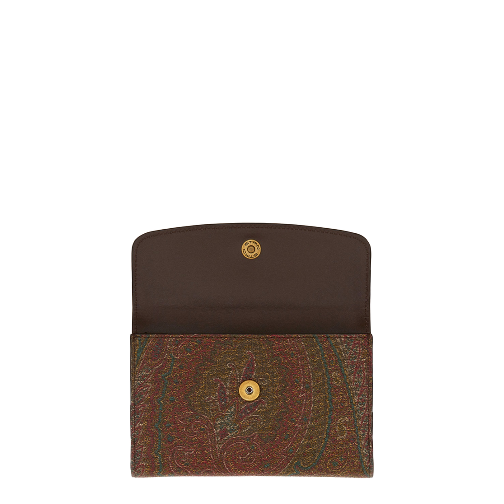 Paisley Wallet with Leather Flap and Coin