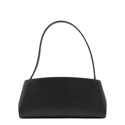 Hug East-West Calfskin Shoulder Bag - Black / Burgundy