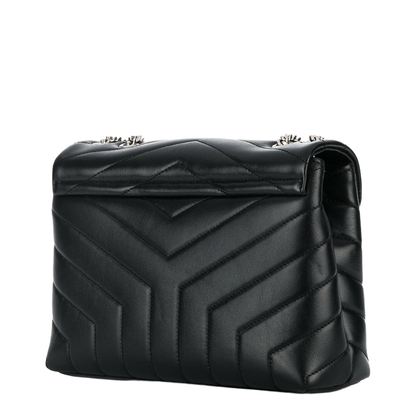 Black Leather Small Loulou Shoulder Bag
