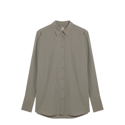 MAYFEYR - Toteme - Taupe Wool-Blend Shirt - 254-WRT0607FB0475079