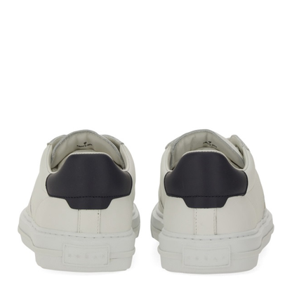 White Logo Design Flat Rubber Sole Lace-Up Closure