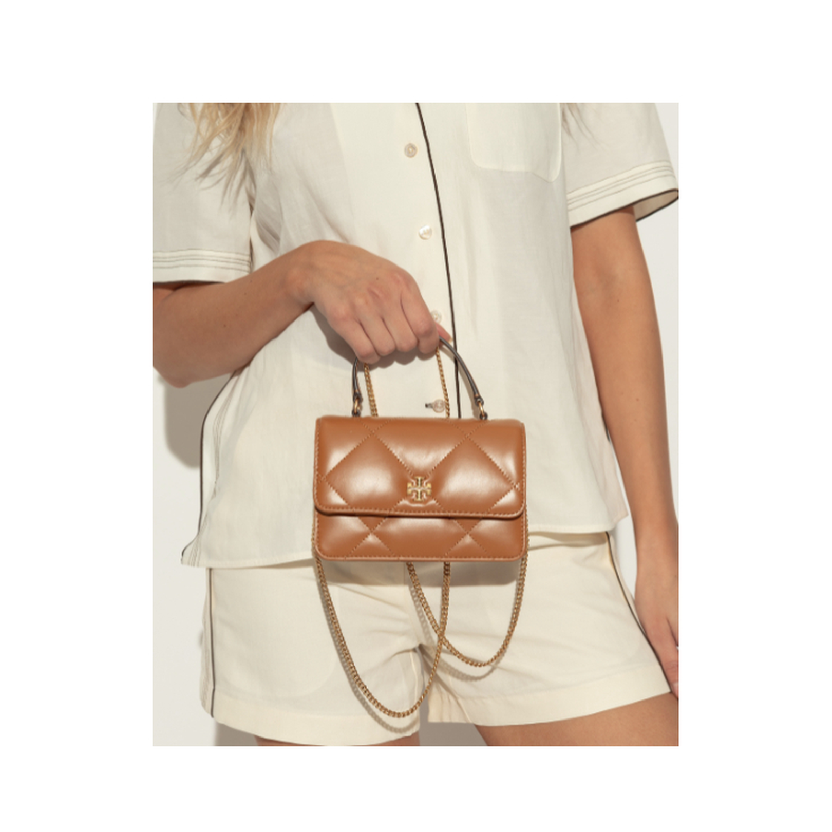 Kira Mini Napa Leather Crossbody - Vanilla Soft Serve