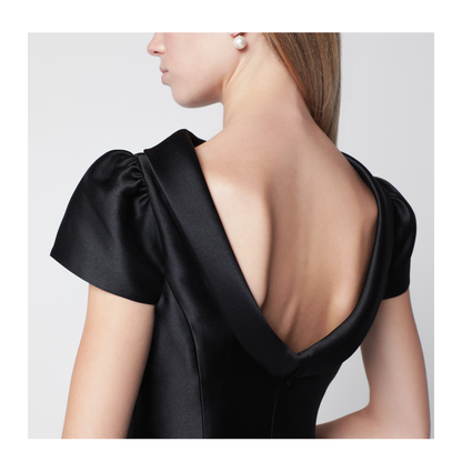 MAYFEYR - Self Portrait - Mini Taffeta Dress With Collar In Black - PF26-097SSIB