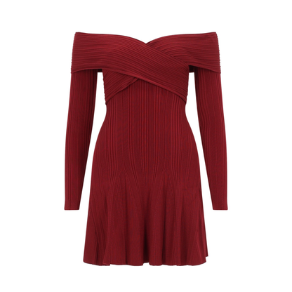 MAYFEYR - Self Portrait - Viscose Mini Dress - RS26011SABUBURGUNDY